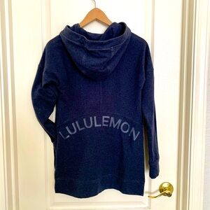 Lululemon Logo Side Slit Hoodie, Navy Blue, Size 4